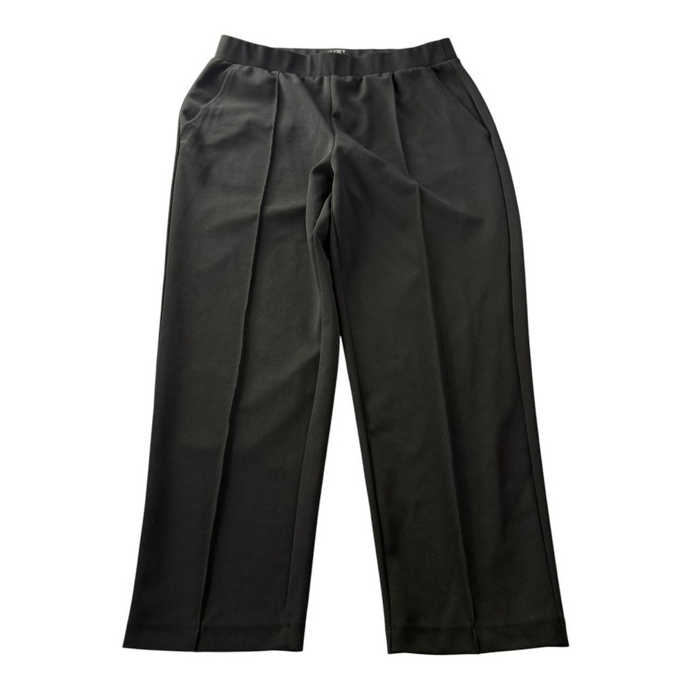 LOFT Petite Black Wide Leg Career Pants Womens MP Pull On Stretch Office Medium